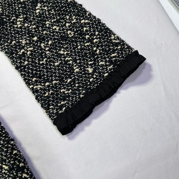 Gorgeous Nanette Lepore Black Cream Tweed Coat Jacket Ribbon Trim - L - Picture 8 of 15